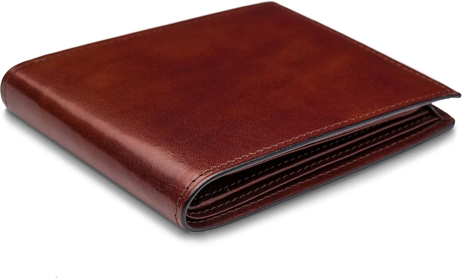 Bosca Men's Old Leather Bifold Wallet with ID Window and Card Slots - Italian Leather, Durable and Stylish, Dark Brown