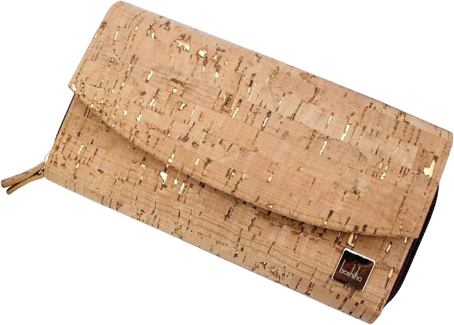 boshiho Natural Cork Wallet - Large Capacity Smart Phone Long Clutch Purse for Women Vegan Gift