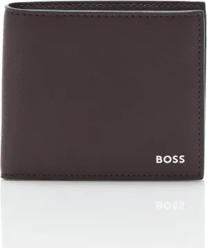 BOSS Zair Four Slot Wallet with Coin case, burgundy plum, PCE.