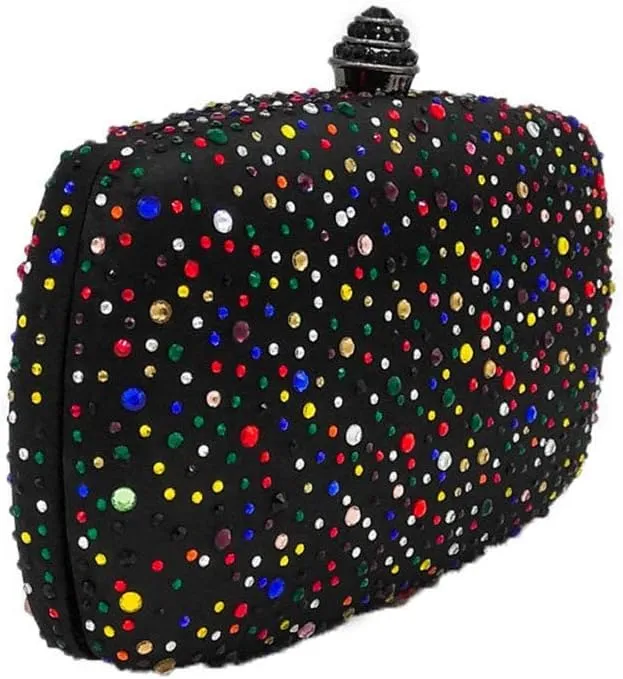 Boutique De FGG Women's Crystal Clutch Evening Bag Bride Handbags for Wedding Party Diamond Rhinestone Clutch Purse,Mini,Mini