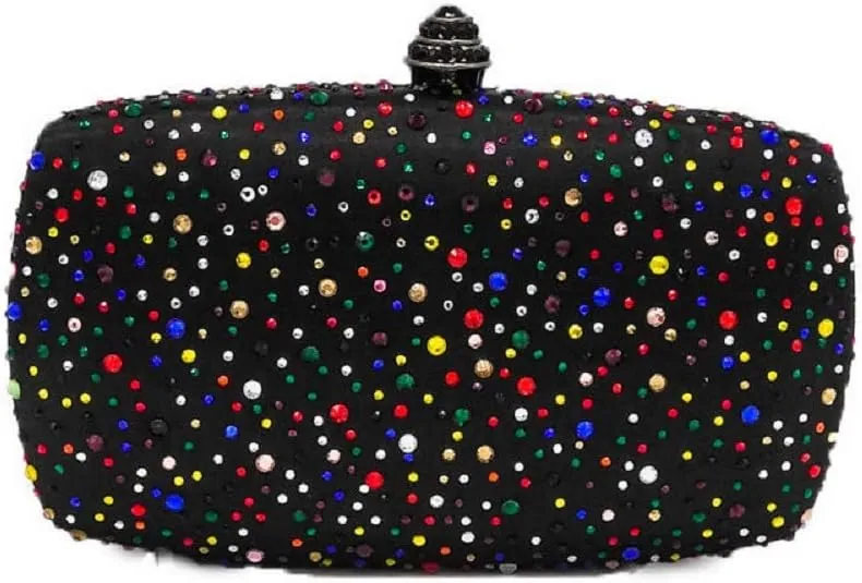 Boutique De FGG Women's Crystal Clutch Evening Bag Bride Handbags for Wedding Party Diamond Rhinestone Clutch Purse,Mini,Mini