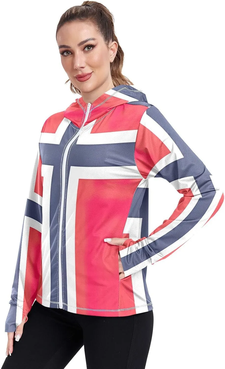 Bouvet Island Flag Sun Protection Shirt Women, UPF 50  Long Sleeve Rash Guard, S-XXL