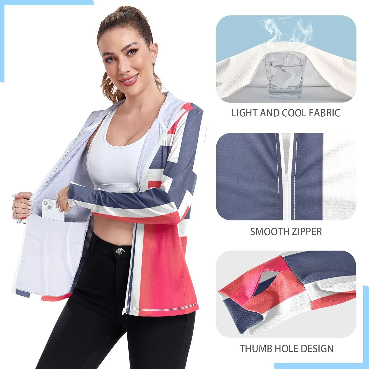 Bouvet Island Flag Sun Protection Shirt Women, UPF 50  Long Sleeve Rash Guard, S-XXL
