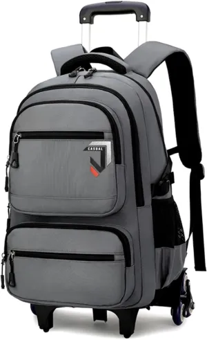 Boys Rolling Backpack, Kids Bookbag with Wheels,Kids Luggage on Wheels,Elementary School Trolley Back Pack