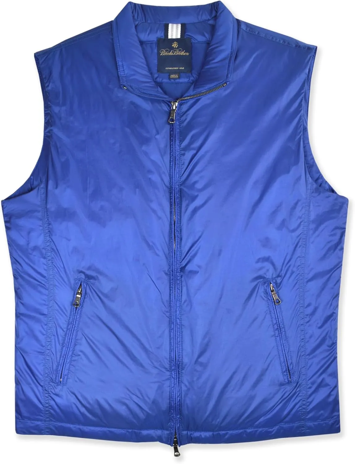Brooks Brothers Mens Ultra Lightweight Duck Down Quilted Nylon Vest, (Large, 96998 Royal Blue)