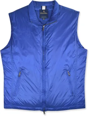 Brooks Brothers Mens Ultra Lightweight Duck Down Quilted Nylon Vest, (Large, 96998 Royal Blue)