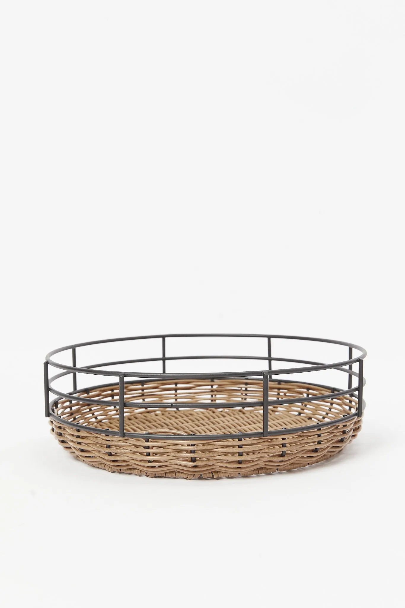 Brown Round Woven Storage Basket