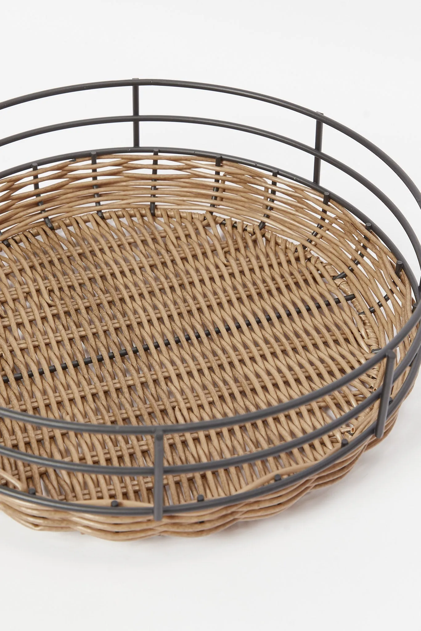 Brown Round Woven Storage Basket