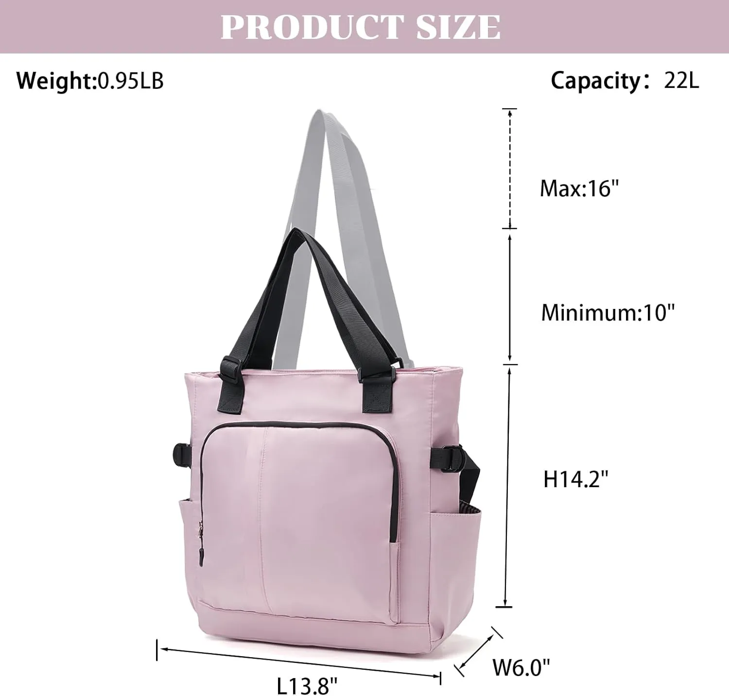 BSHG Weekend Bags for Women Travel Duffel Bag, Foldable Carry on Duffle Bag, Weekender Overnight Bag Organizer Duffel Bag for Travel, Gym Bags for Women B-GE-002 Pink
