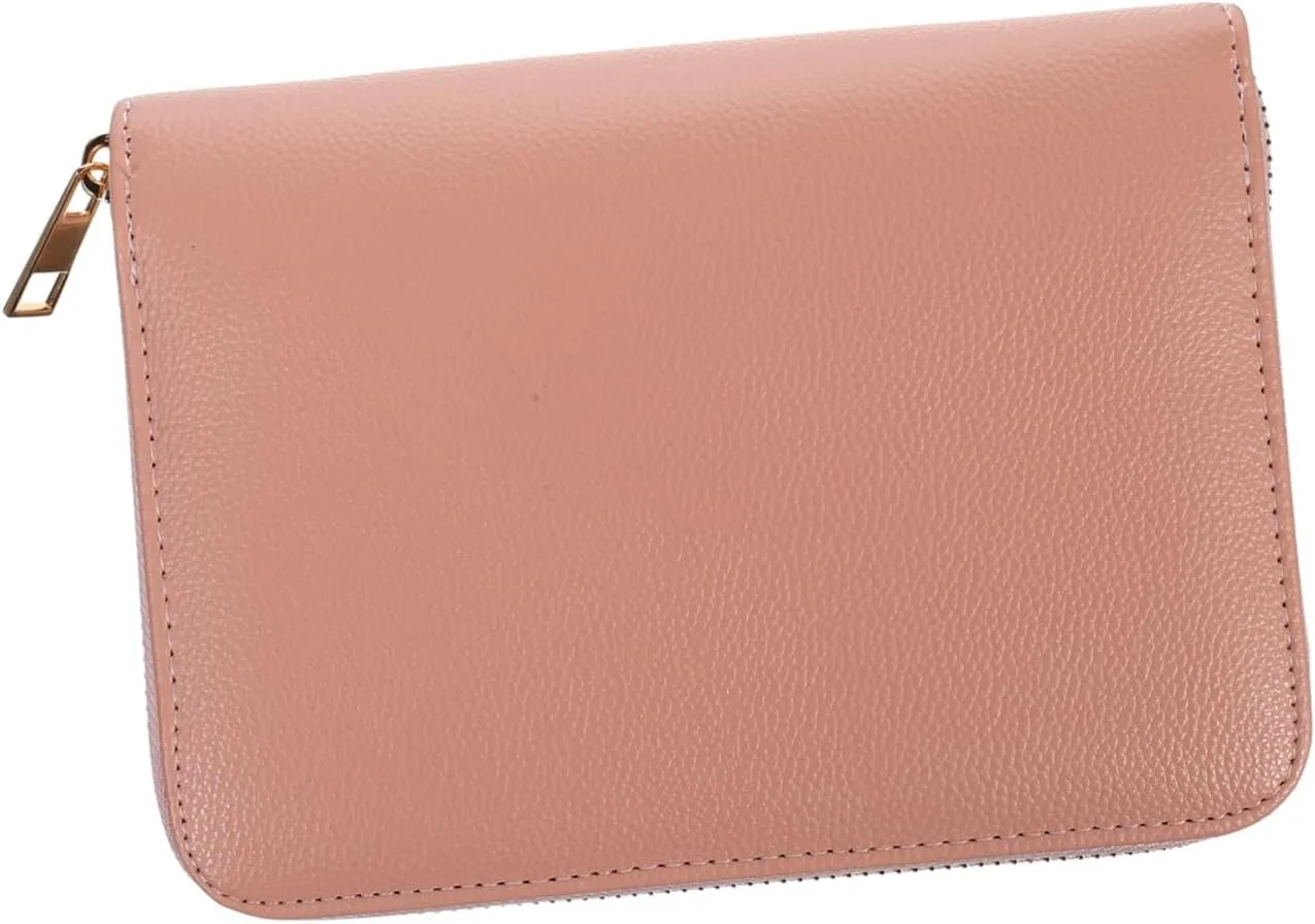 Budget Binder Organizer Elegant PU Cash Wallet with Portable Zipper Handle Durable Divider System for Cash Management Stylish Budgeting for Home and Office