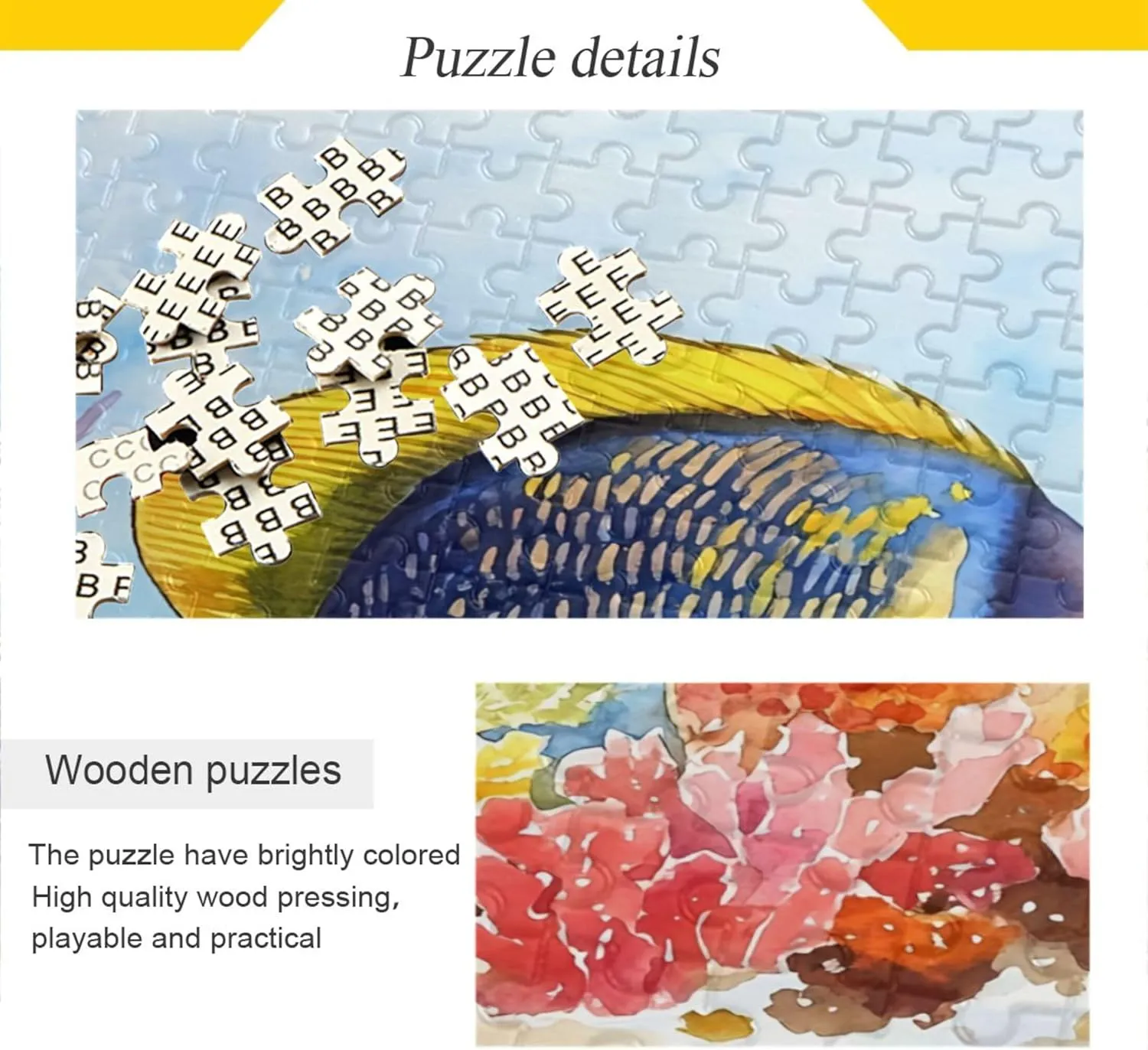 Burbuja 1000 Pieces Jigsaw Puzzles for Adults, Angelfish Coral Reef Puzzles Game for Family Holiday Birthday Gift