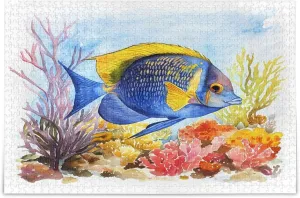 Burbuja 1000 Pieces Jigsaw Puzzles for Adults, Angelfish Coral Reef Puzzles Game for Family Holiday Birthday Gift
