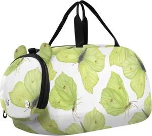 Butterfly Pattern Gym Travel Duffel Bag with Shoe Compartment for Boys Girls - Gymnastics Sports Dance Football Travel Bag Teens Weekender Sleepover