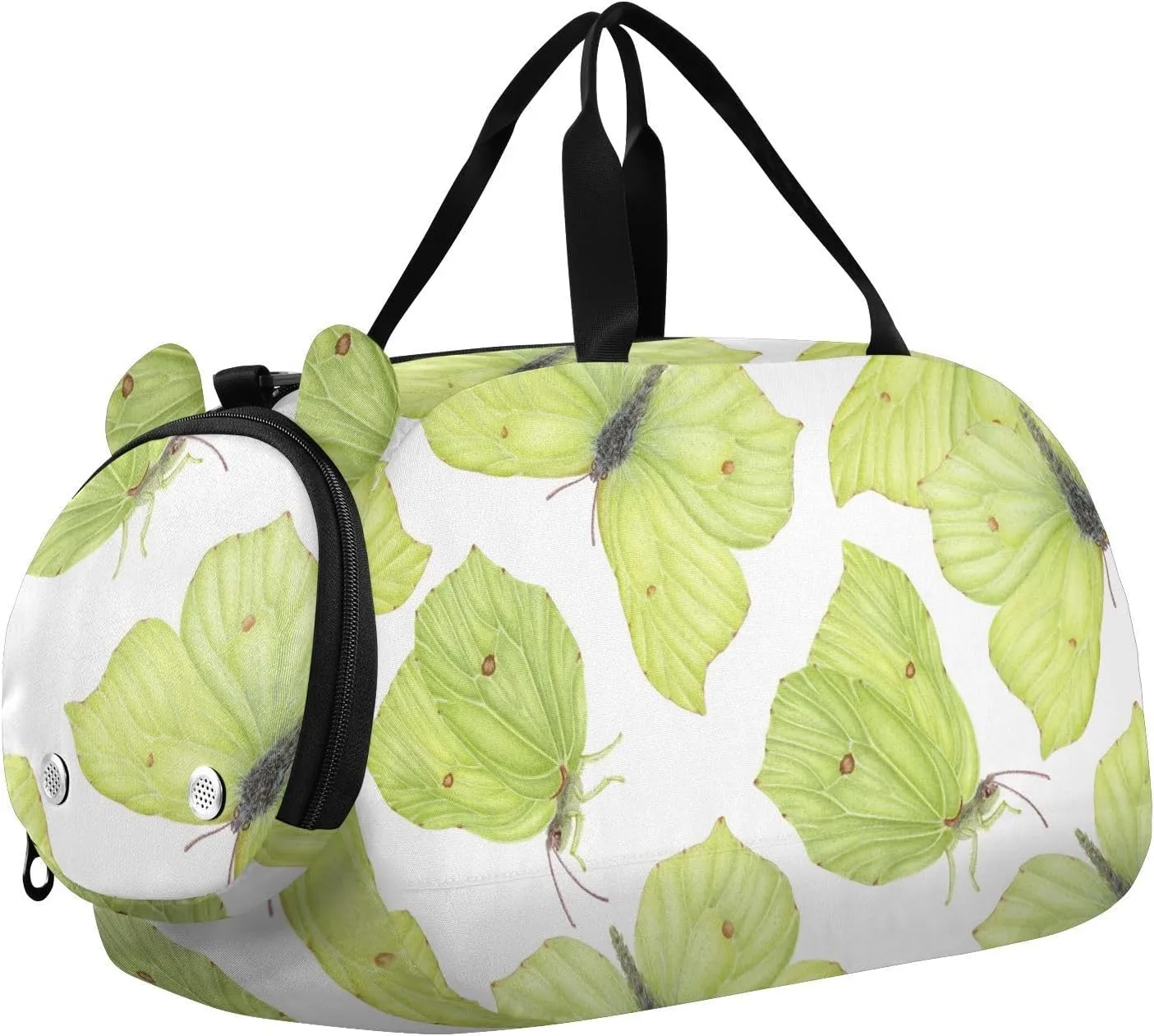 Butterfly Pattern Gym Travel Duffel Bag with Shoe Compartment for Boys Girls - Gymnastics Sports Dance Football Travel Bag Teens Weekender Sleepover