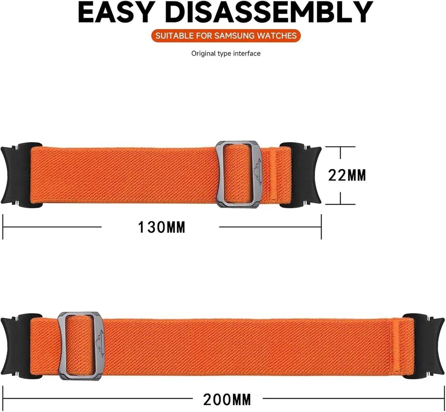 Button Quick Release Elastic Nylon Strap For Samsung Watch7/6/5/4 40MM 44MM Breathable Sports Wristband