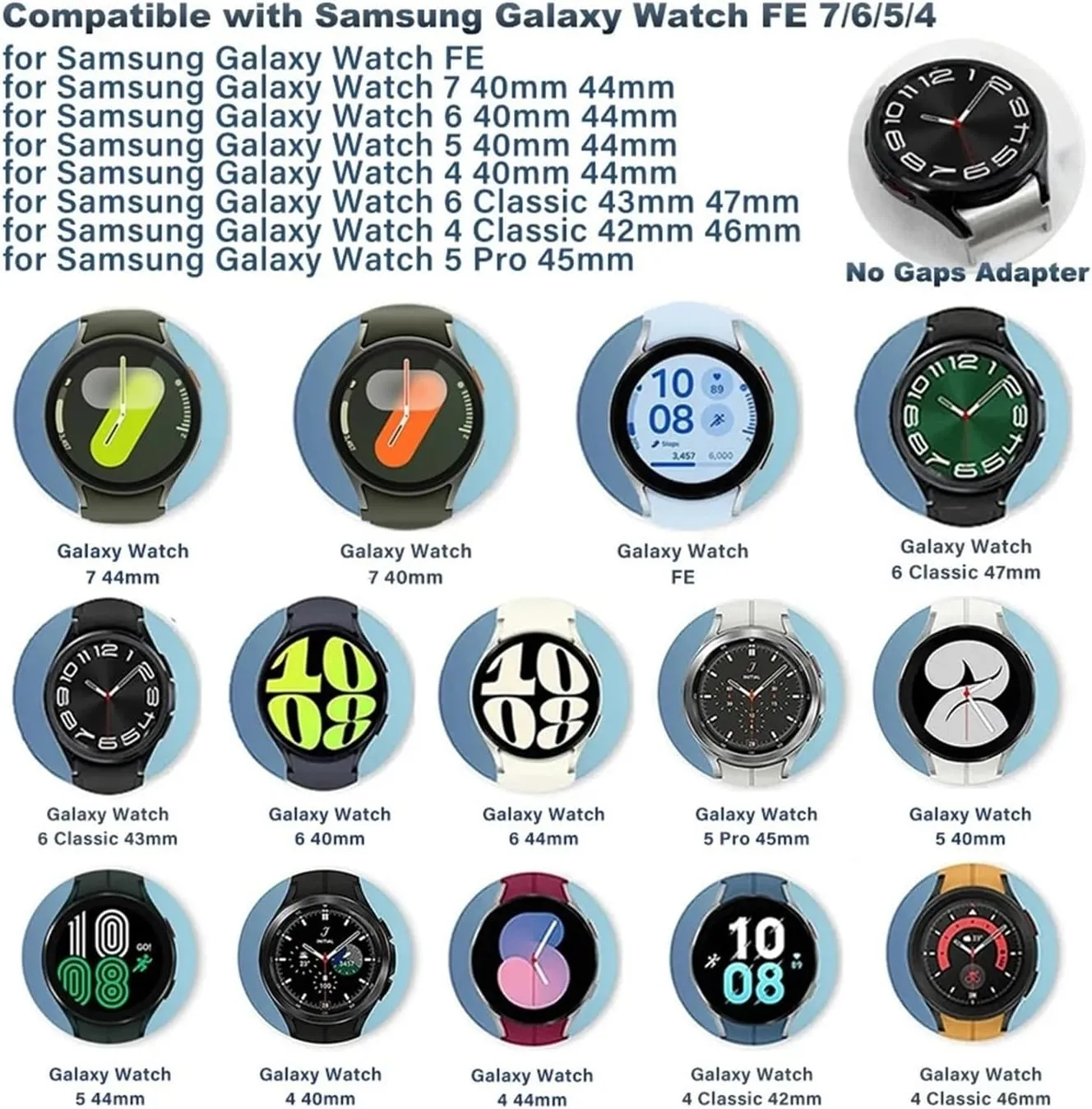 Button Quick Release Elastic Nylon Strap For Samsung Watch7/6/5/4 40MM 44MM Breathable Sports Wristband
