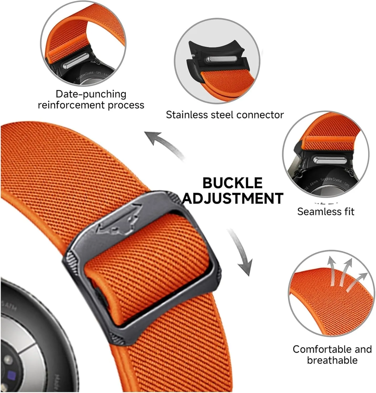 Button Quick Release Elastic Nylon Strap For Samsung Watch7/6/5/4 40MM 44MM Breathable Sports Wristband