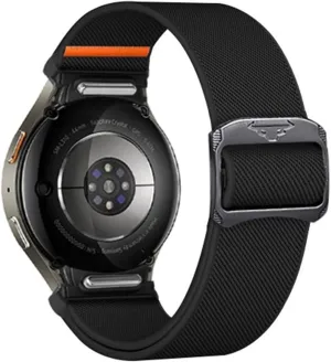 Button Quick Release Elastic Nylon Strap For Samsung Watch7/6/5/4 40MM 44MM Breathable Sports Wristband