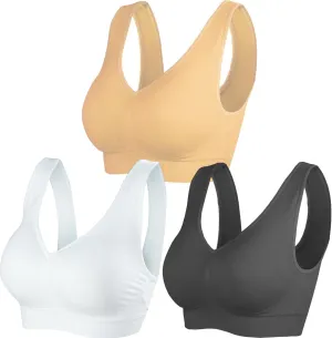 Cabales KINYAOYAO Women's Plus Size High Impact Seamless Racerback Padded Bra