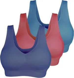 Cabales Women's Seamless Bras for Yoga Fitness Running Workout Low Impact Sports Bras with Removable Pads