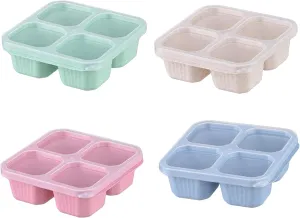 Cadult Lunchable Containers, Bento Snack Boxes, Reusable 4-Compartment Meal Prep Containers, Divided Food Storage Container with Lid for Adults, Food Storage Containers for Work Travel(4pcs)