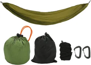 Camping Hammock Portable Parachute Hammock Storage Bag Snap Hook for Outdoor Activities (Green)
