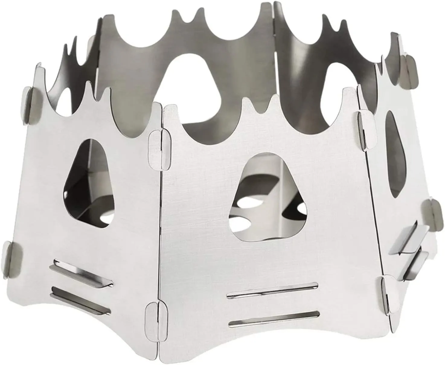 Camping Stove Camping Wood Stove Portable Folding Wood Burning Backpacking Stove (Color : Silver, Size : One Size) (Silver One Size)