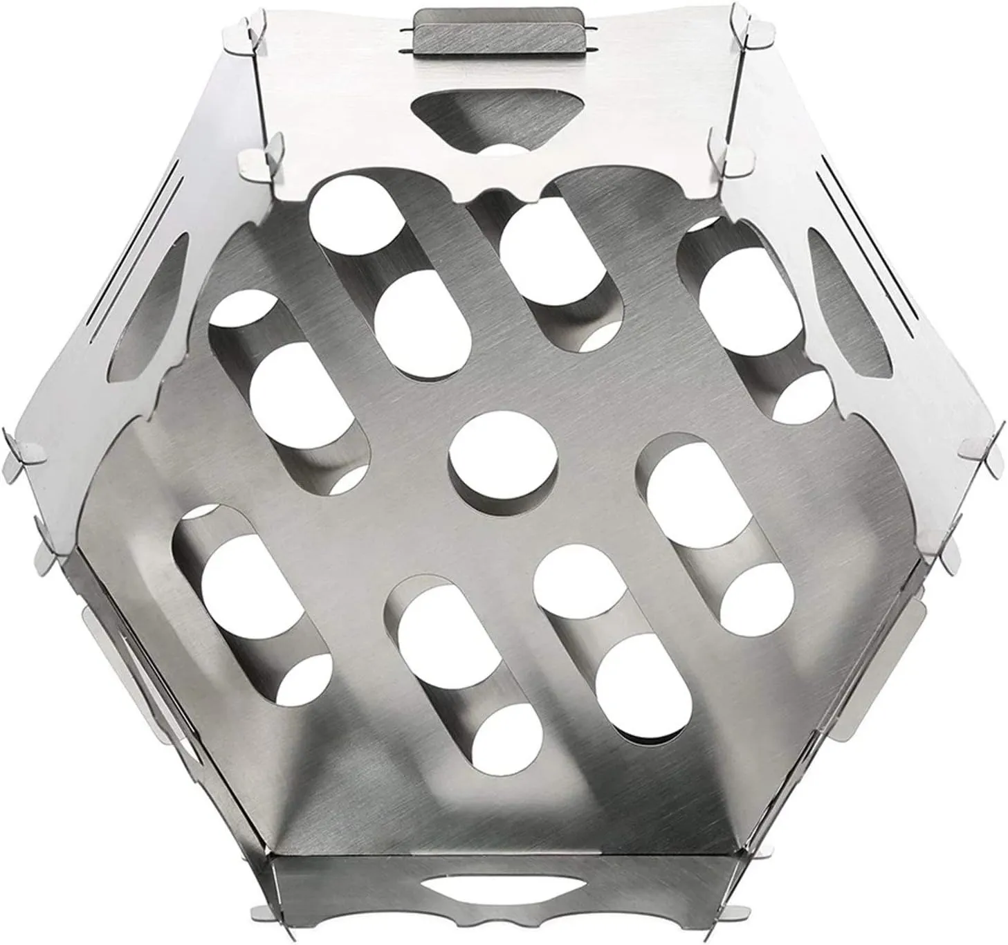 Camping Stove Camping Wood Stove Portable Folding Wood Burning Backpacking Stove (Color : Silver, Size : One Size) (Silver One Size)