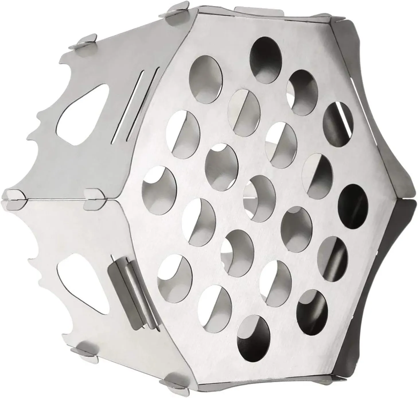 Camping Stove Camping Wood Stove Portable Folding Wood Burning Backpacking Stove (Color : Silver, Size : One Size) (Silver One Size)