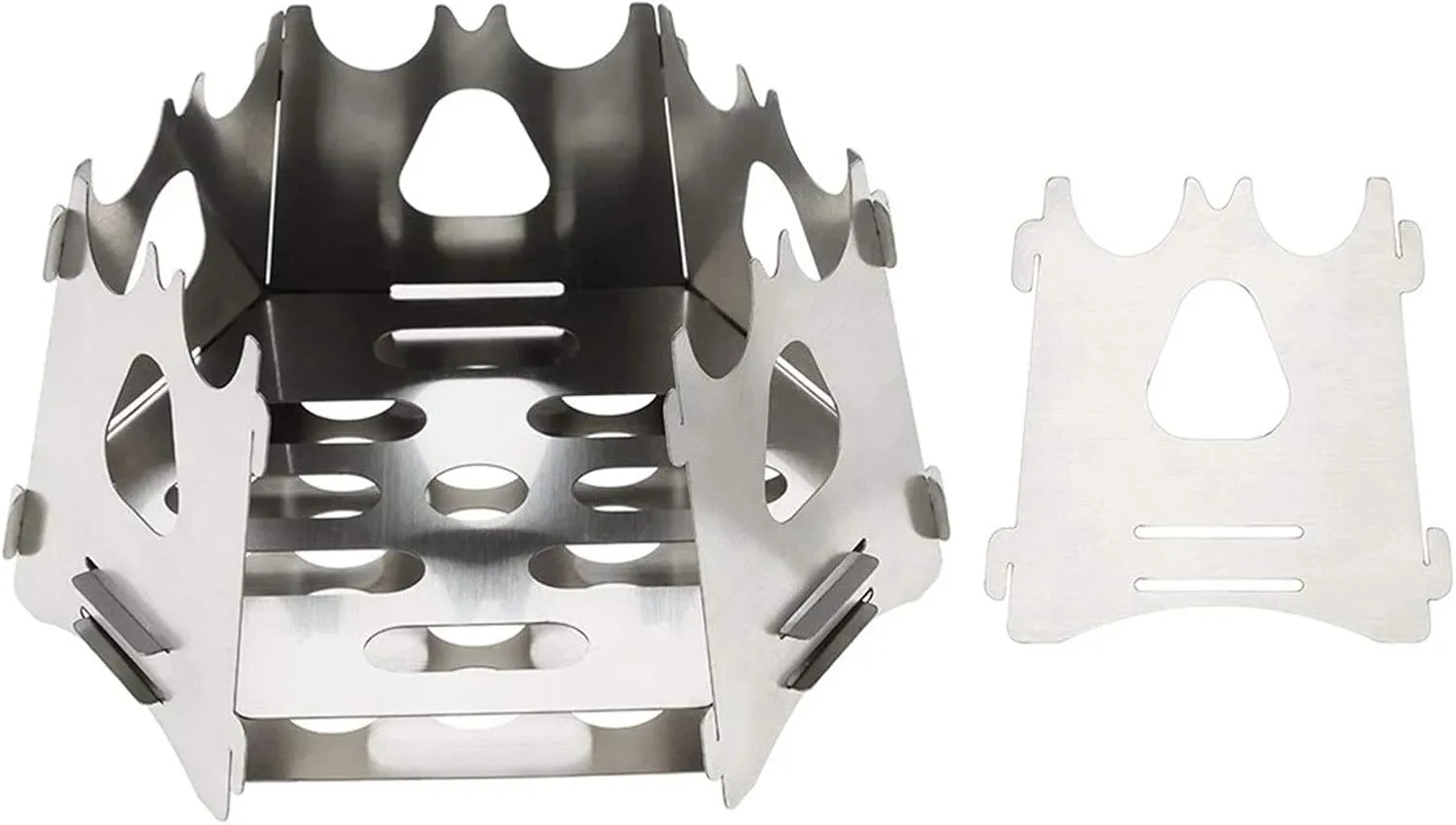 Camping Stove Camping Wood Stove Portable Folding Wood Burning Backpacking Stove (Color : Silver, Size : One Size) (Silver One Size)
