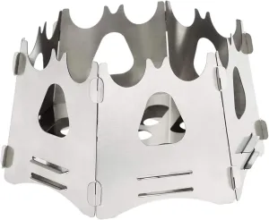 Camping Stove Camping Wood Stove Portable Folding Wood Burning Backpacking Stove (Color : Silver, Size : One Size) (Silver One Size)