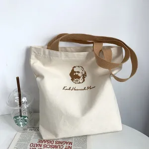 Canvas Female Art Large Capacity Book Shoulder Bags
