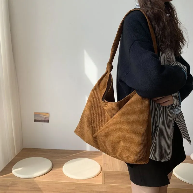 Canvas Female One Woven Large Capacity Shoulder Bags