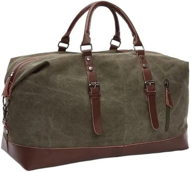 Canvas Leather Men Travel Bags Carry On Luggage Bag Men Duffel Bag Handbag Travel Tote Large Weekend Bag Dropshipping