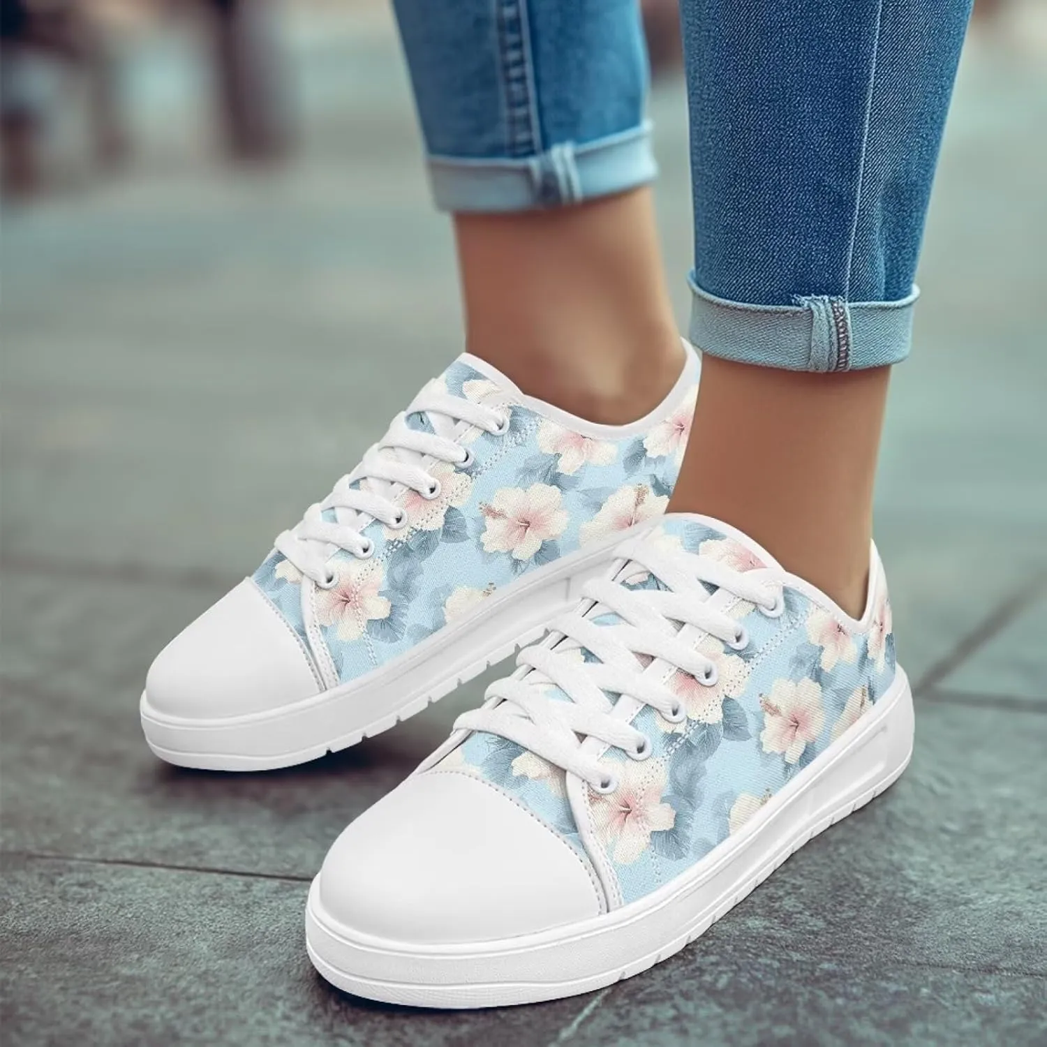 Canvas Shoes for Women Low Top Lace Up Tennis Shoes Girls Fashion Comfortable Sneakers Classic Casual Sneakers