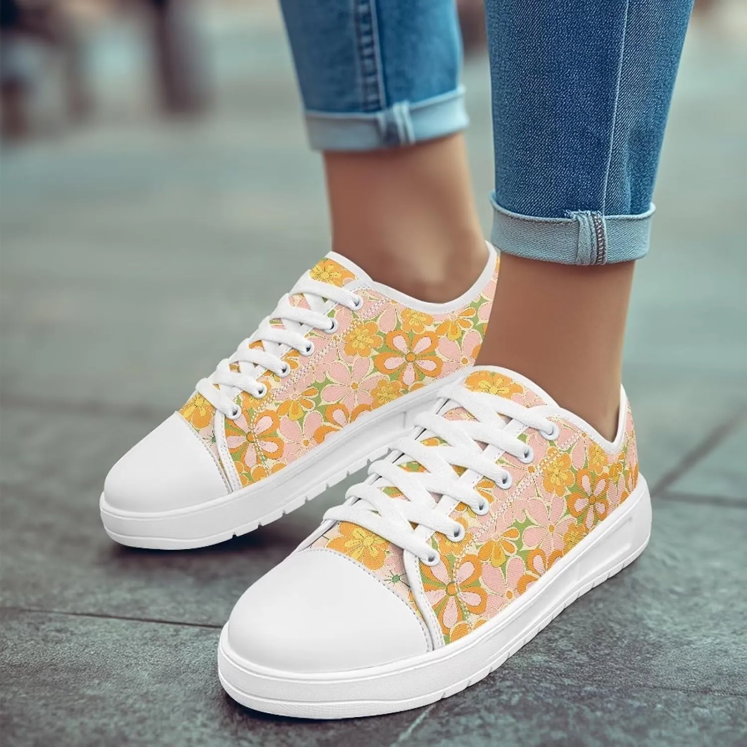 Canvas Shoes for Women Low Top Lace Up Tennis Shoes Girls Fashion Comfortable Sneakers Classic Casual Sneakers