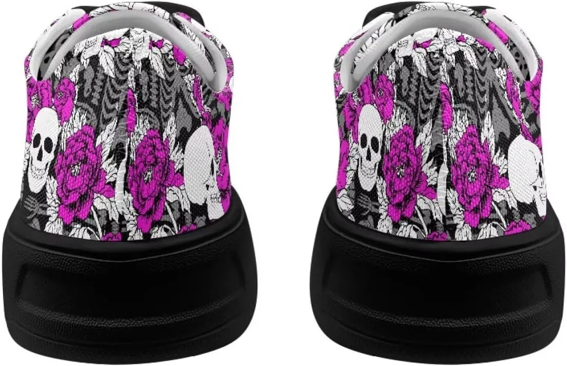 Canvas Sneakers for Women Low Top Lace Up Shoes Comfortable Canvas Tennis Shoes with Anti Skid EVA Sole Dressy Flats