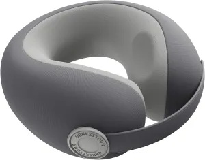 Car Pillow for Big Kids Travel Neck Pillows, Memory Foam Neck Support Travelling Pillow with Washable Cotton Pillowcases and Storage Bag, for Airplane, Train, Flight and Home Use Grey