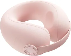 Car Pillow for Little Kids Travel Neck Pillows, Memory Foam Neck Support Travelling Pillow with Washable Cotton Pillowcases and Storage Bag, for Airplane, Train, Flight and Home Use Pink