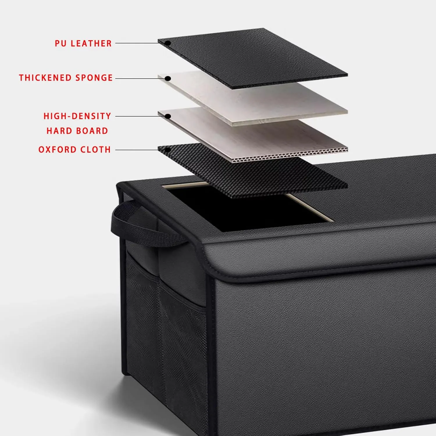 Car Trunk Organizer for Mazda 6 Wagon GJ Facelift 2015-2016 Thickened Car Boot Tidy Storage Box Tailor-made Lidded Storage Bins for Home Car Outdoor Camping Travel,B