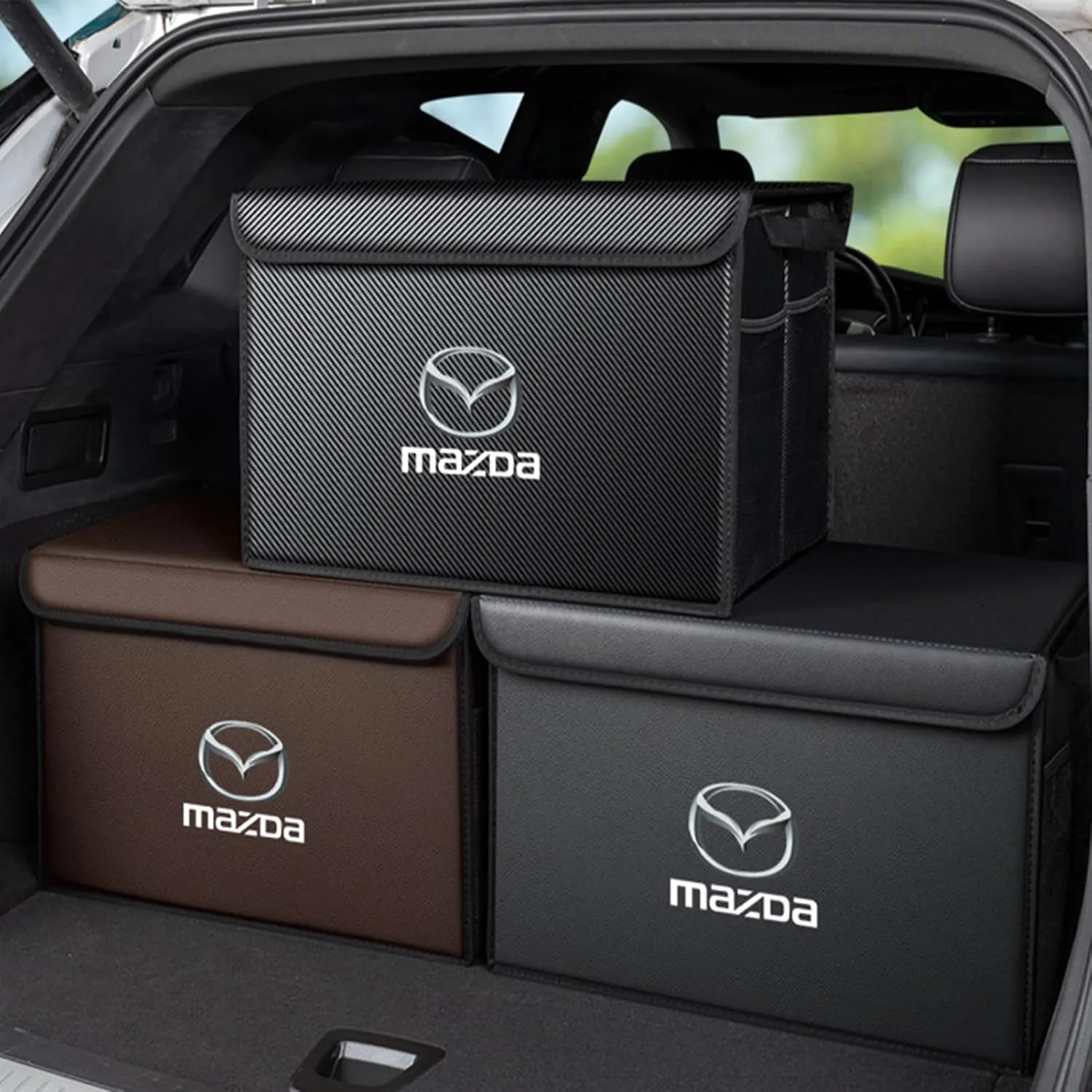 Car Trunk Organizer for Mazda 6 Wagon GJ Facelift 2015-2016 Thickened Car Boot Tidy Storage Box Tailor-made Lidded Storage Bins for Home Car Outdoor Camping Travel,B