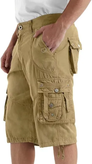 Cargo Shorts for Men Casual 3/4 Capri Pants with Pockets Long Below Knee Length Loose Fit Hiking Work