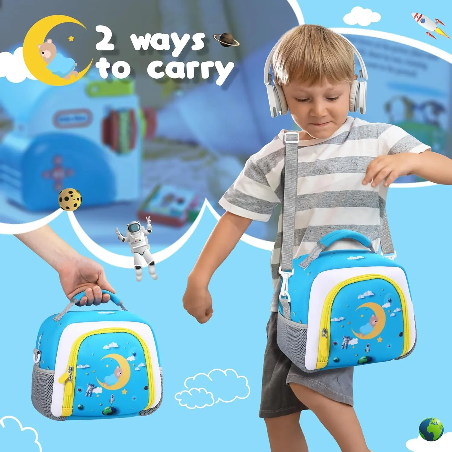 Carrying Bag Compatible with Little Tikes Story Machine Books Starter Set, Kids Toys Storage Case with Handle and Shoulder Strap for Little Tikes, Bag for Storybook Audio Play Character