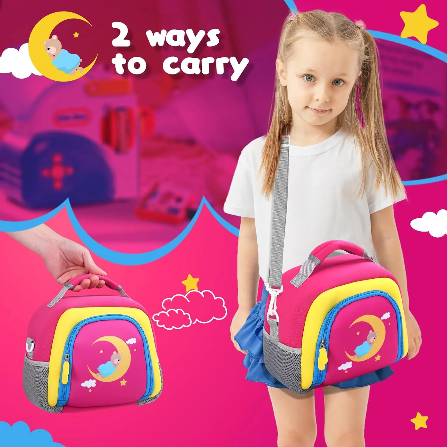 Carrying Bag Compatible with Little Tikes Story Machine Books Starter Set, Kids Toys Storage Case with Handle and Shoulder Strap for Little Tikes, Bag for Storybook Audio Play Character