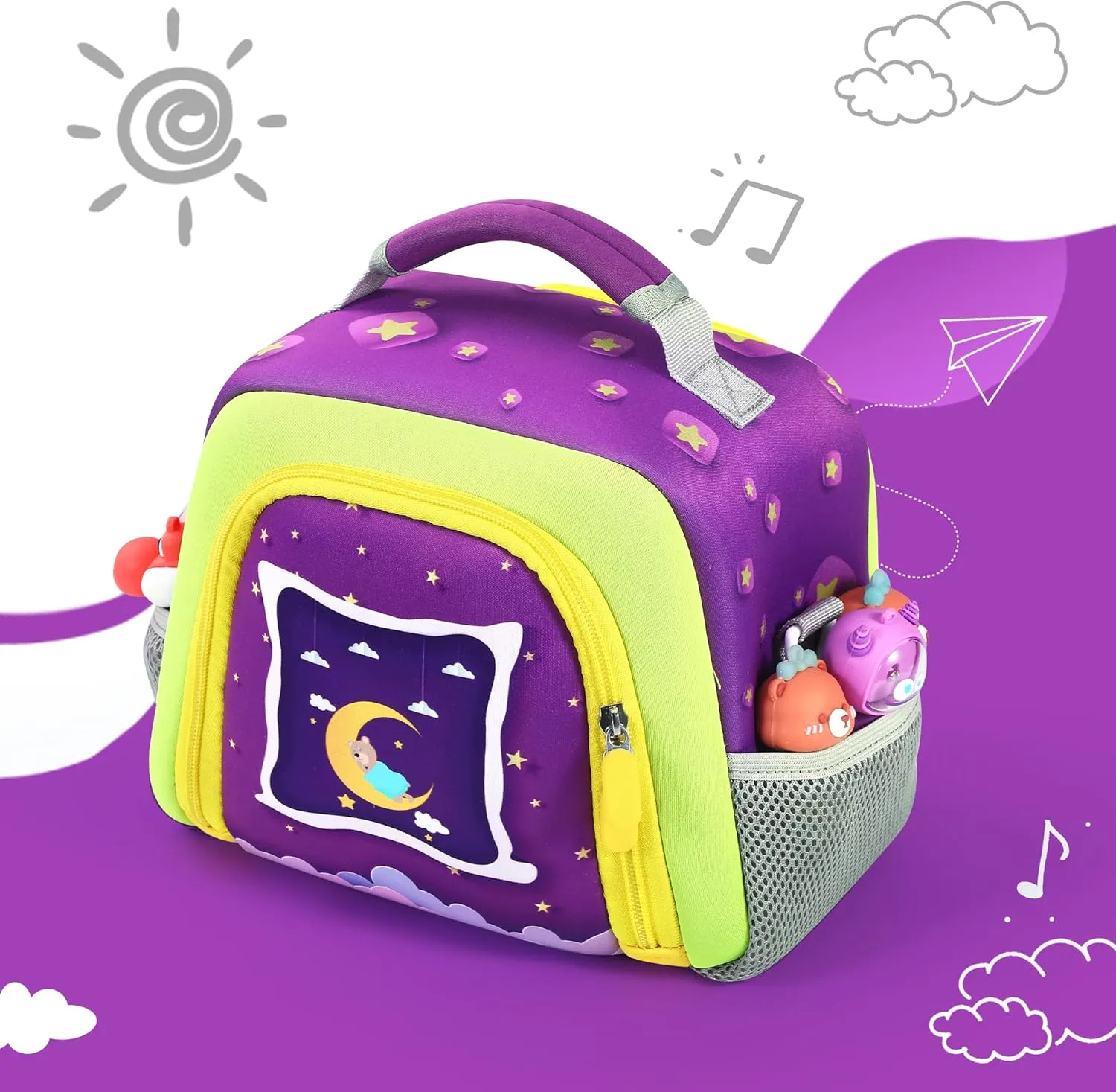 Carrying Bag Compatible with Toniebox Starter Set and Tonies Figurines, Kids Toys Storage Case with Handle and Shoulder Strap for Tonies Box, Detachable Bag for Toniebox Accessories