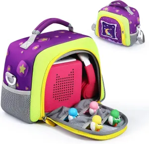 Carrying Bag Compatible with Toniebox Starter Set and Tonies Figurines, Kids Toys Storage Case with Handle and Shoulder Strap for Tonies Box, Detachable Bag for Toniebox Accessories