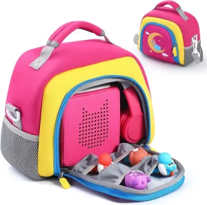 Carrying Bag Compatible with Toniebox Starter Set and Tonies Figurines, Kids Toys Storage Case with Handle and Shoulder Strap for Tonies Box, Detachable Bag for Toniebox Accessories