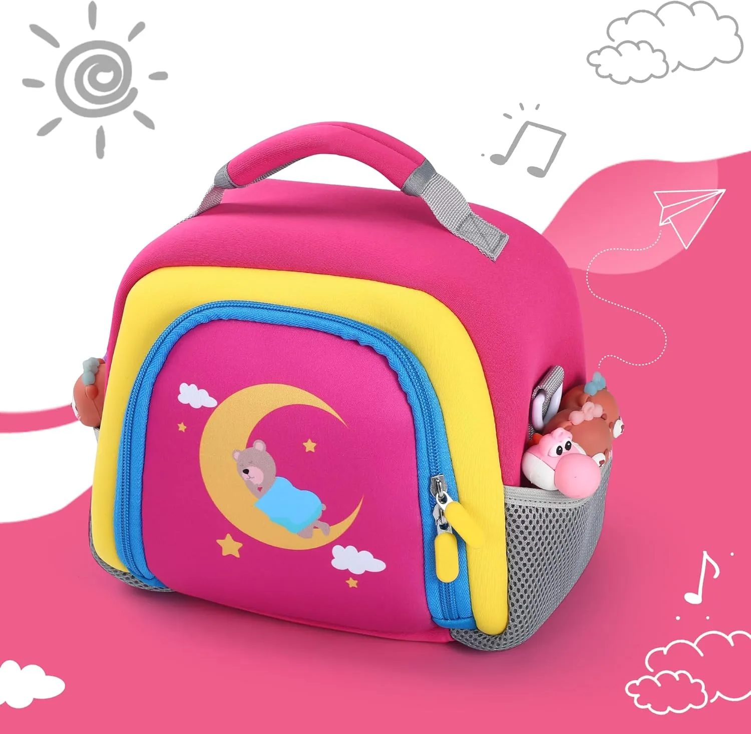 Carrying Bag Compatible with Toniebox Starter Set and Tonies Figurines, Kids Toys Storage Case with Handle and Shoulder Strap for Tonies Box, Detachable Bag for Toniebox Accessories