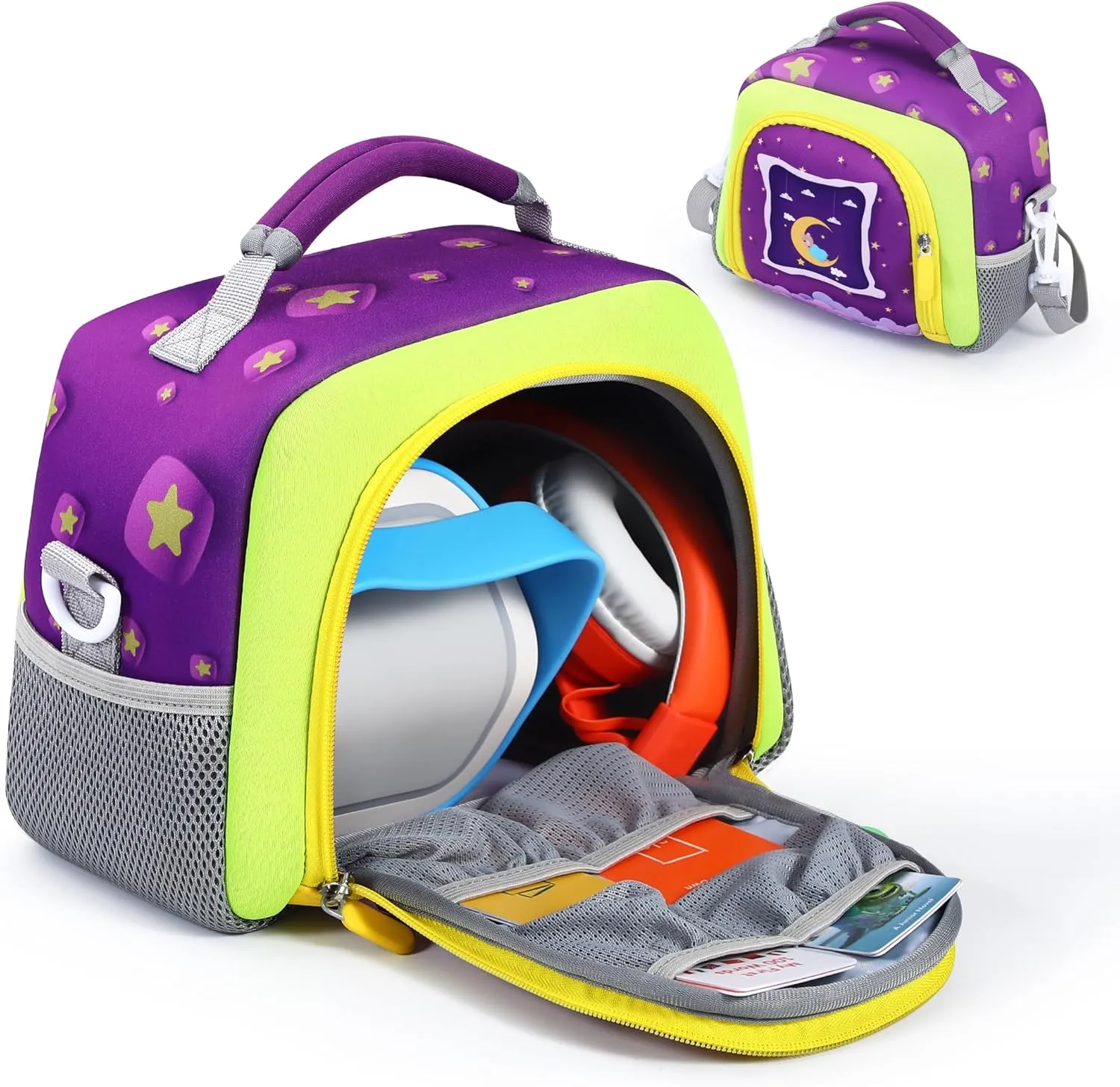 Carrying Bag Compatible with Yoto Player (3rd Generation), Kids Toys Storage Case with Handle and Shoulder Strap for Yoto Player, Detachable Bag for Bluetooth Audio Speaker