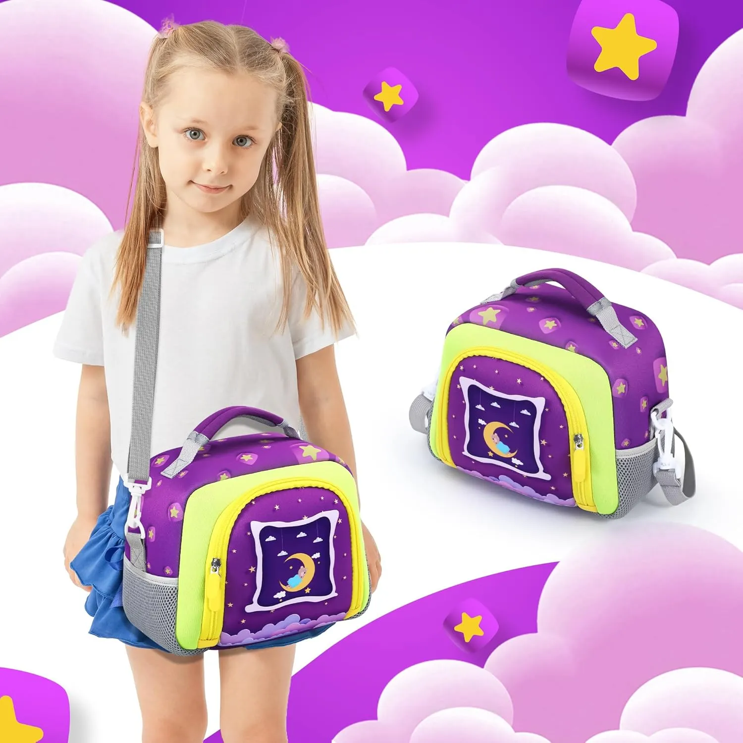 Carrying Bag Compatible with Yoto Player (3rd Generation), Kids Toys Storage Case with Handle and Shoulder Strap for Yoto Player, Detachable Bag for Bluetooth Audio Speaker